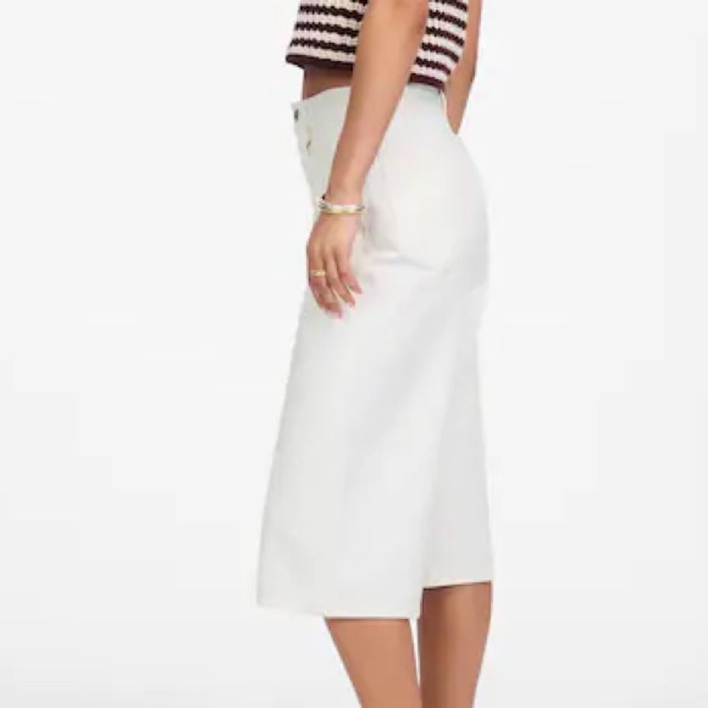 MADEWELL White Capri Cropped Denim Culottes Jeans Size 30 - Picture 3 of 6